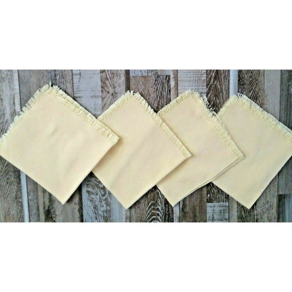 Yellow Woven Placemats W Matching Napkins Set Of 8 Cloth Buttercream Chicago - Picture 3 of 6